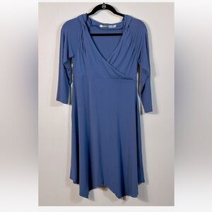 Athleta hooded 3/4 sleeve blue dress - large
